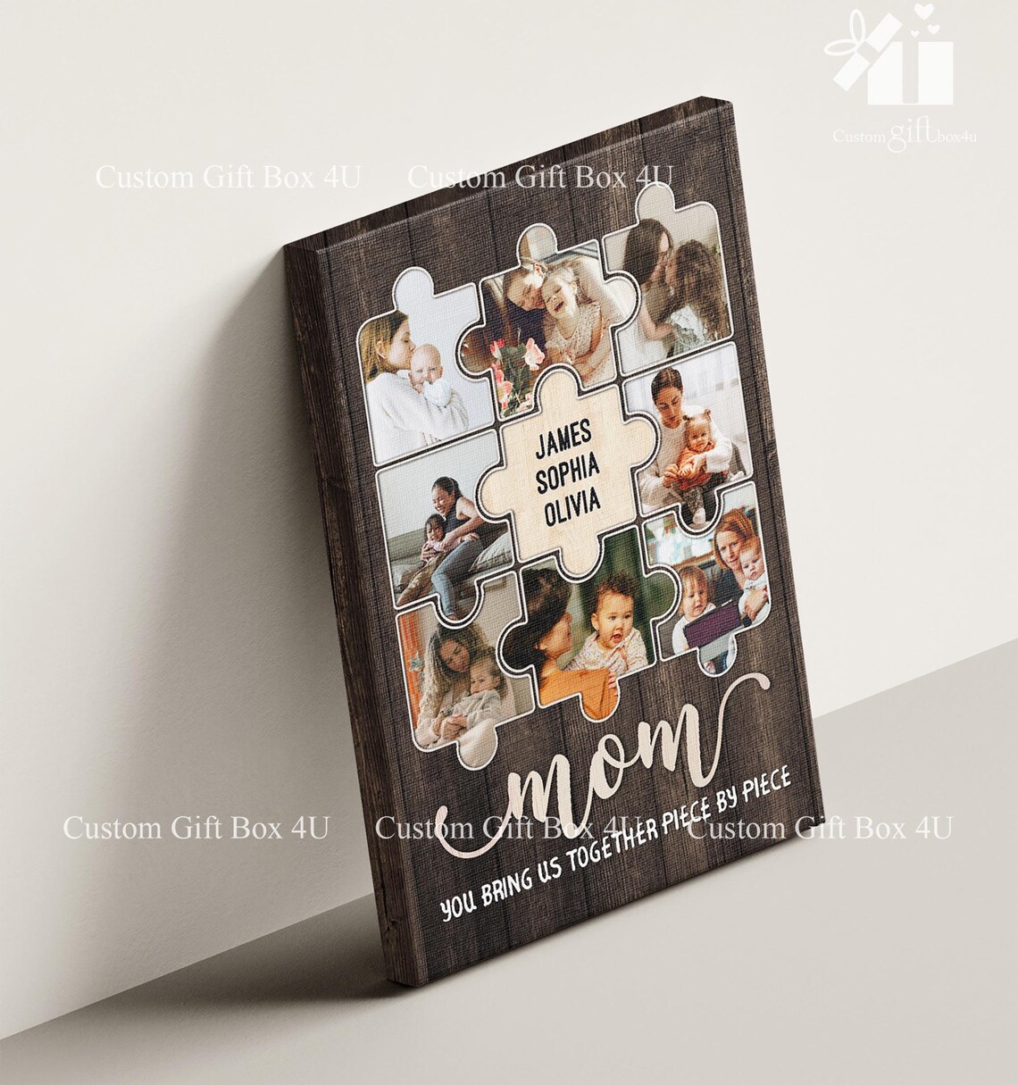 Mom You Bring Us Together Piece By Piece Puzzle Photo Collage Poster - Image 6