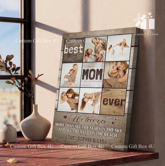 Personalized Mom Photo Collage Custom Mothers Day Gift Best Mom Ever Sentimental Gift Mommy Birthday Gift From Daughter Son
