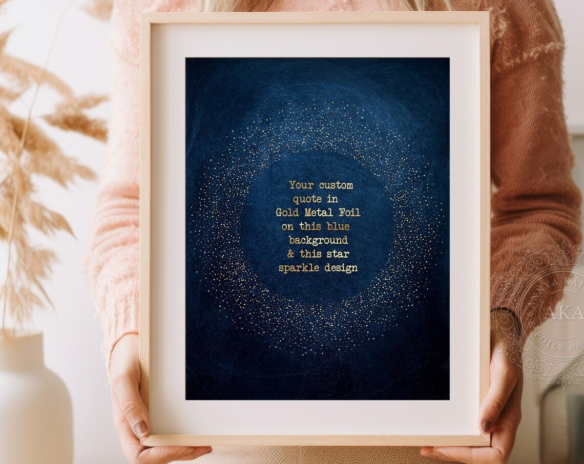 Custom Quote Metallic Text Typography Art Print - Image 4