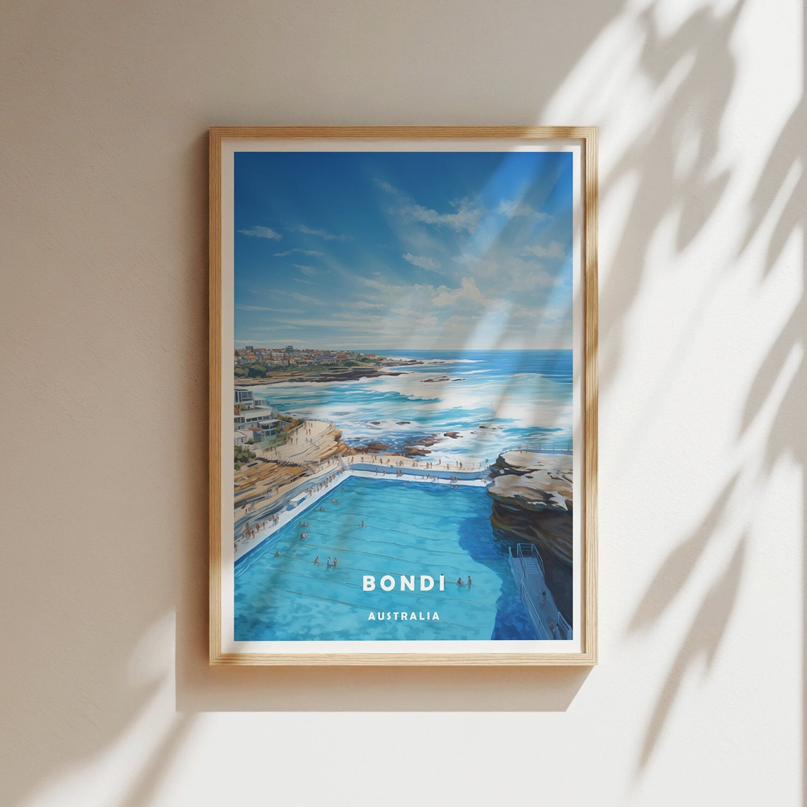 Bondi Australia Iconic Ocean Pool Surf Beach Waves Travel Poster