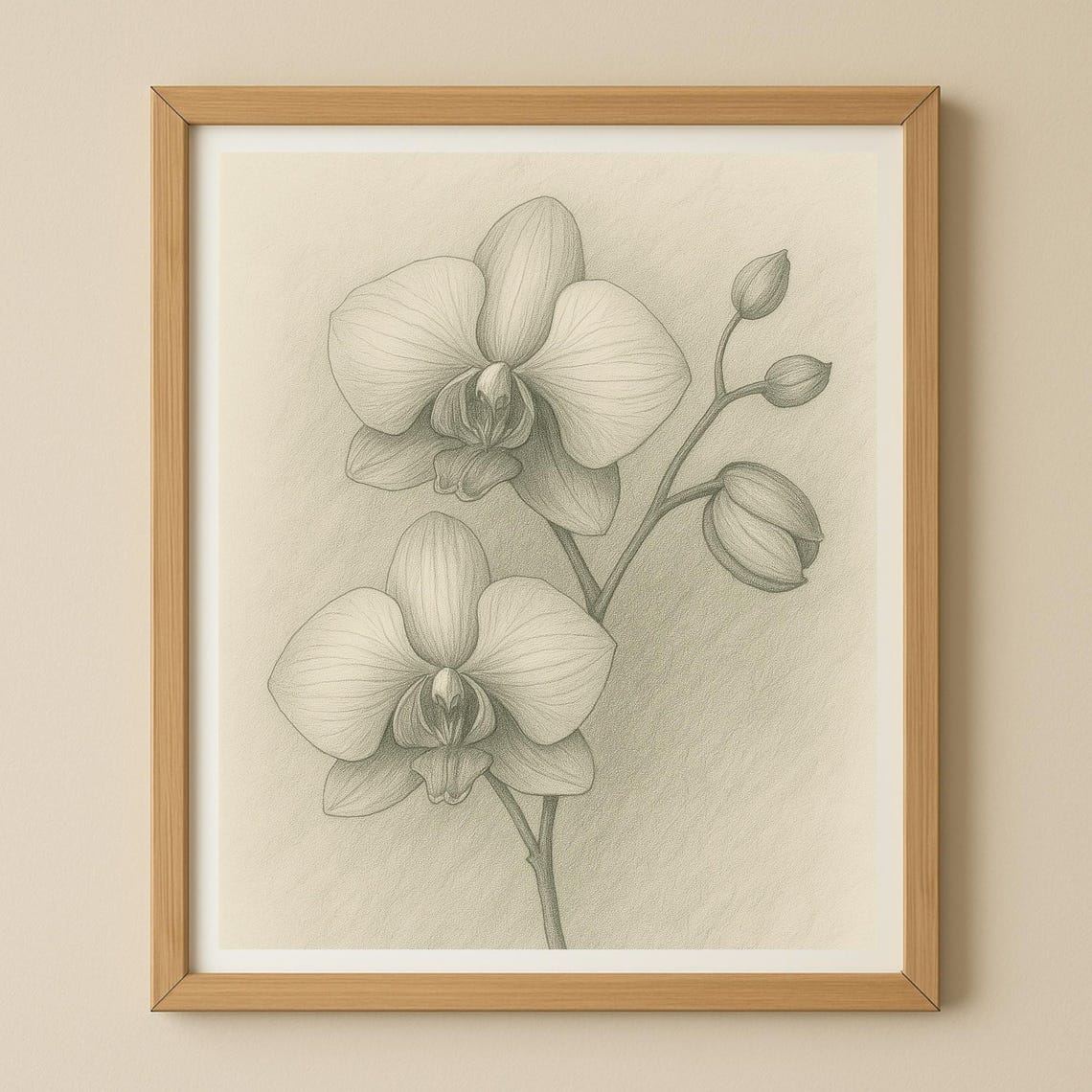 Rolling Hills And Trees Pencil Sketch Neutral Landscape Art Poster
