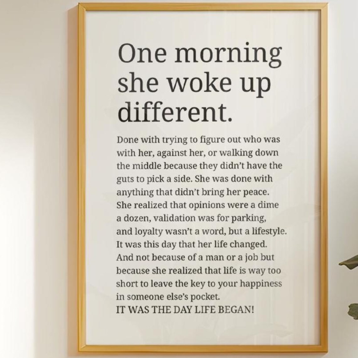 One Morning She Woke Up Different Feminist Empowerment Quote Poster - Image 6