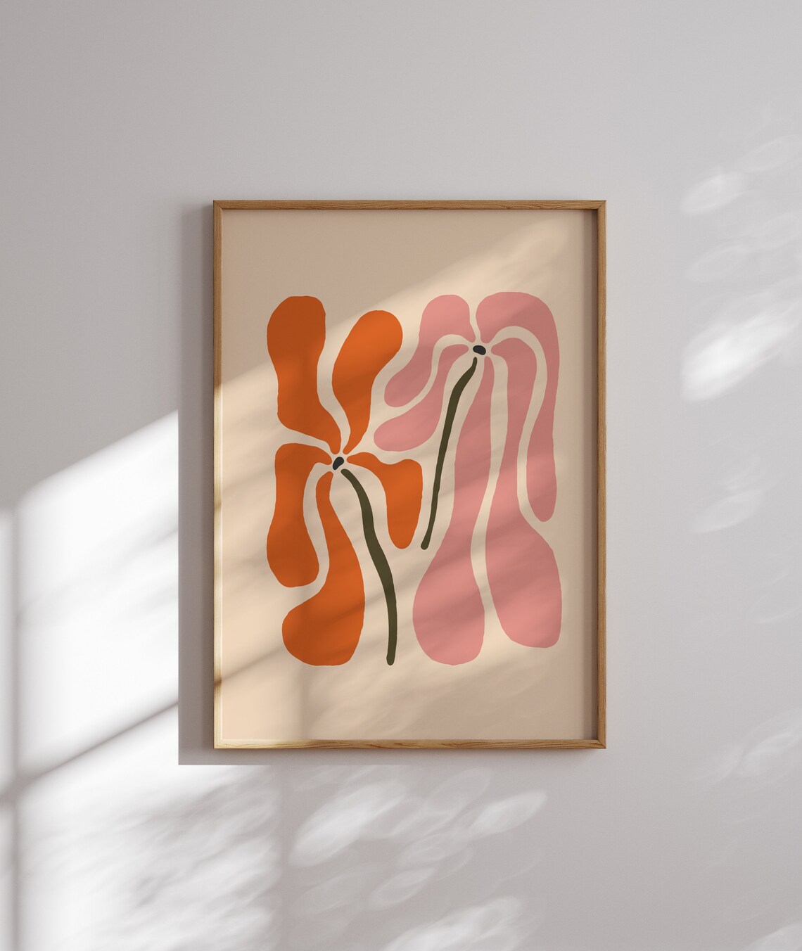 Matisse Style Abstract Floral Shapes Terracotta Pink Wall Poster - Image 6