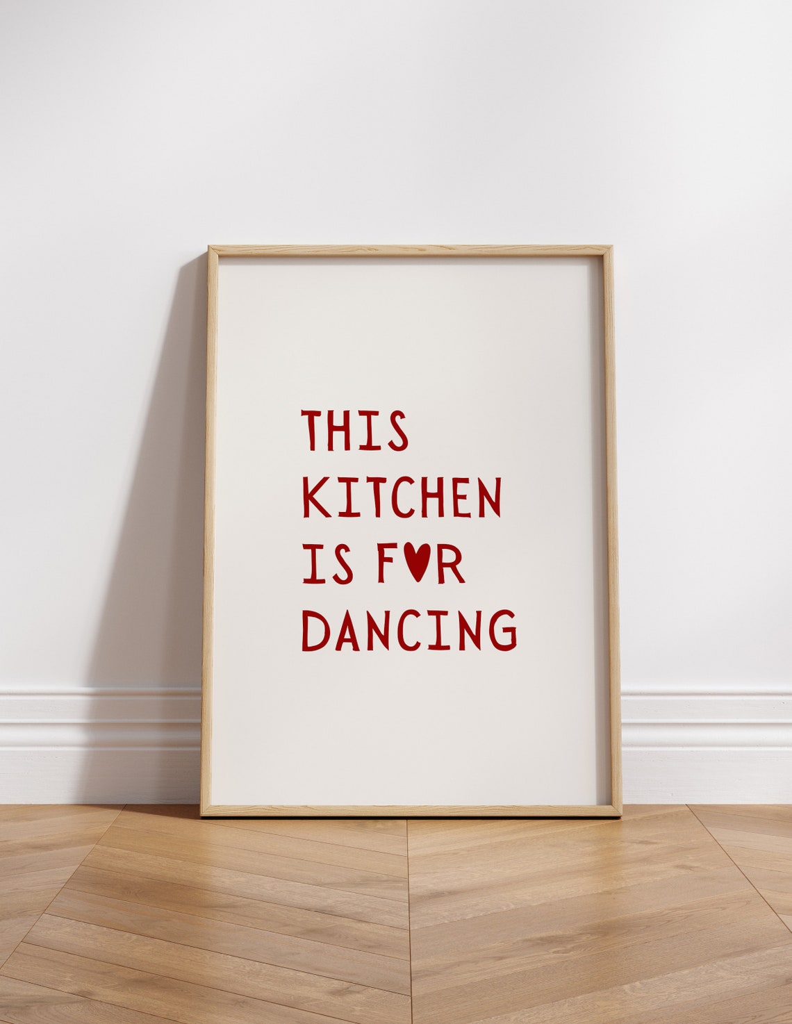 This Kitchen Is For Dancing Red Heart Quote Kitchen Art Poster - Image 7
