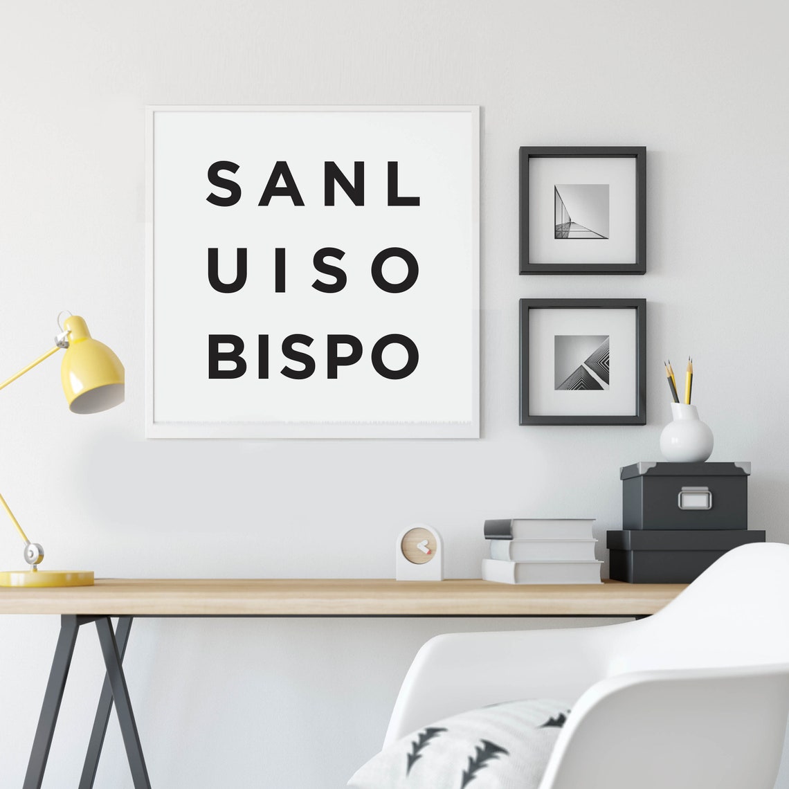 San Luis Obispo California Typography Poster Bold Stacked Letters