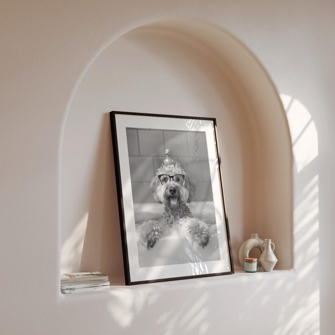 Cockapoo Bubble Bath Funny Dog With Glasses And Rubber Duck Poster - Image 4