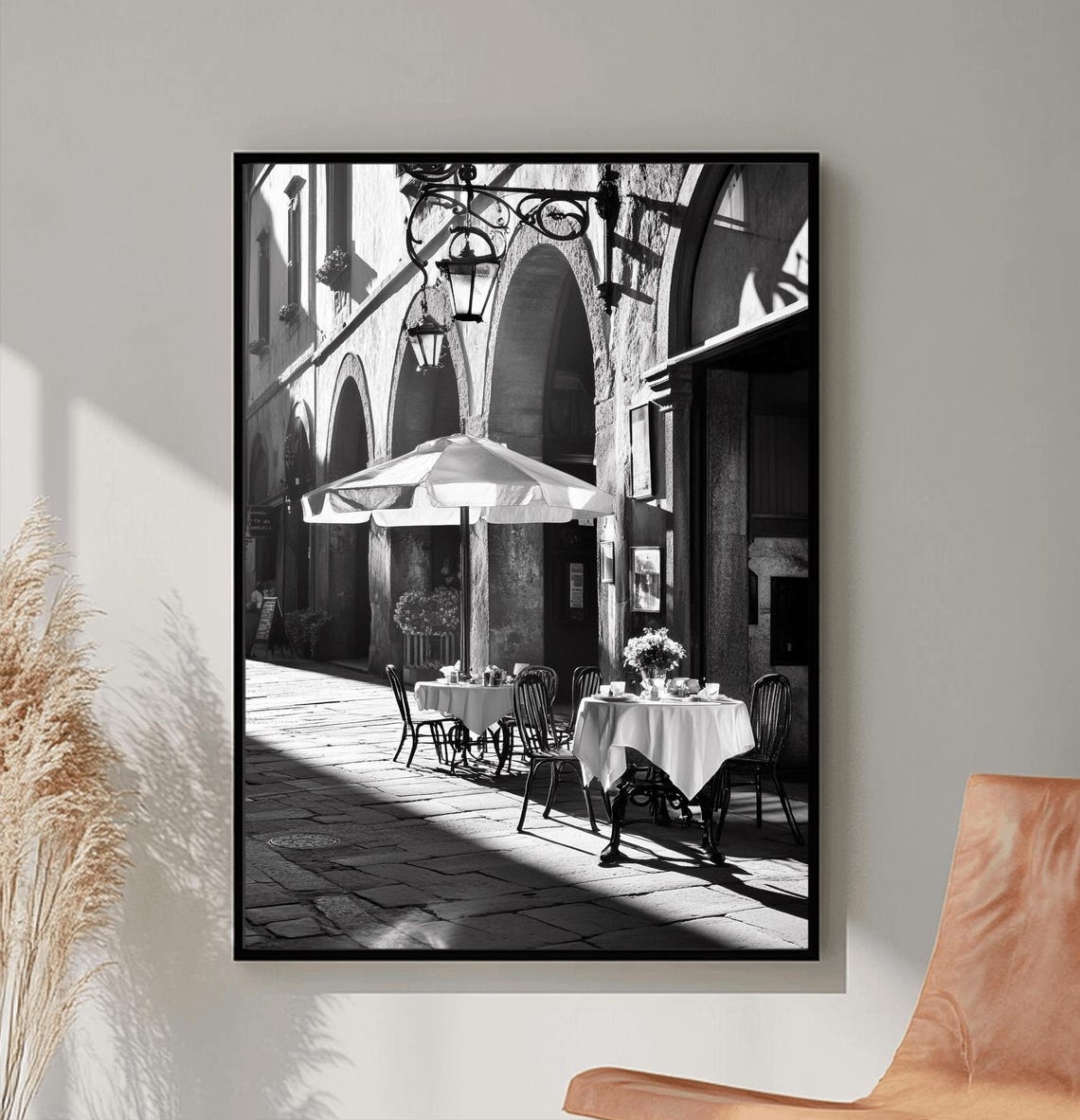 Italy Wall Art Black And White Italian Print Italian Landscape Print Mediterranean Travel Art Historic Italy Poster Architecture Photo - Image 3