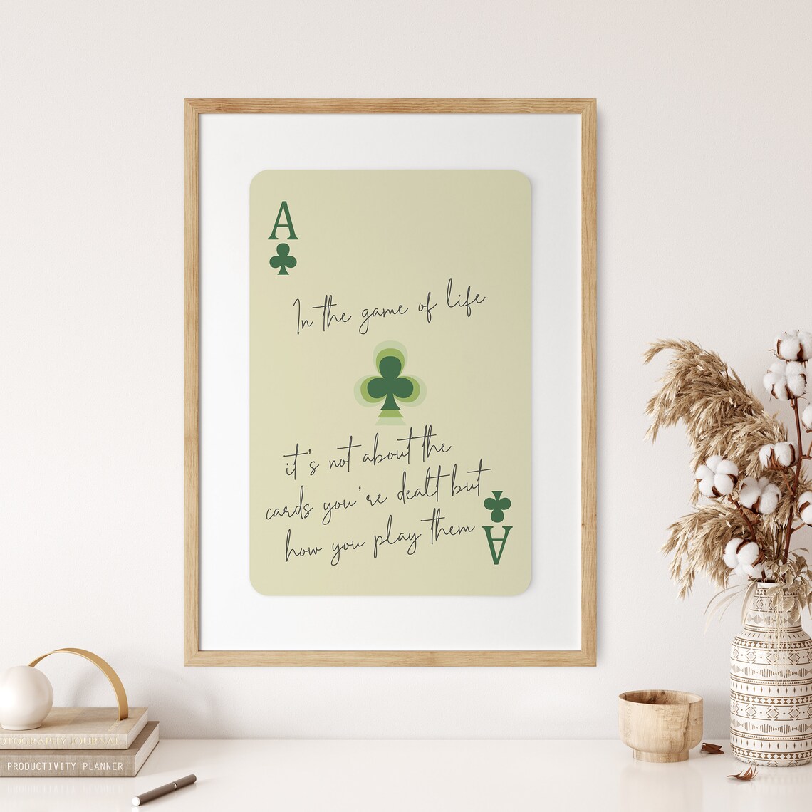 Ace Playing Card Print, Retro Green Bar Cart Art - Image 3