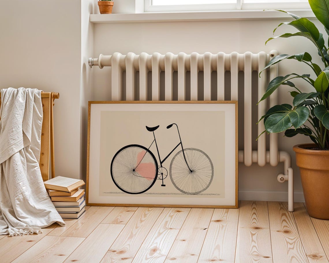 Vintage Bicycle Sketch, Minimalist Line Art Poster - Image 2
