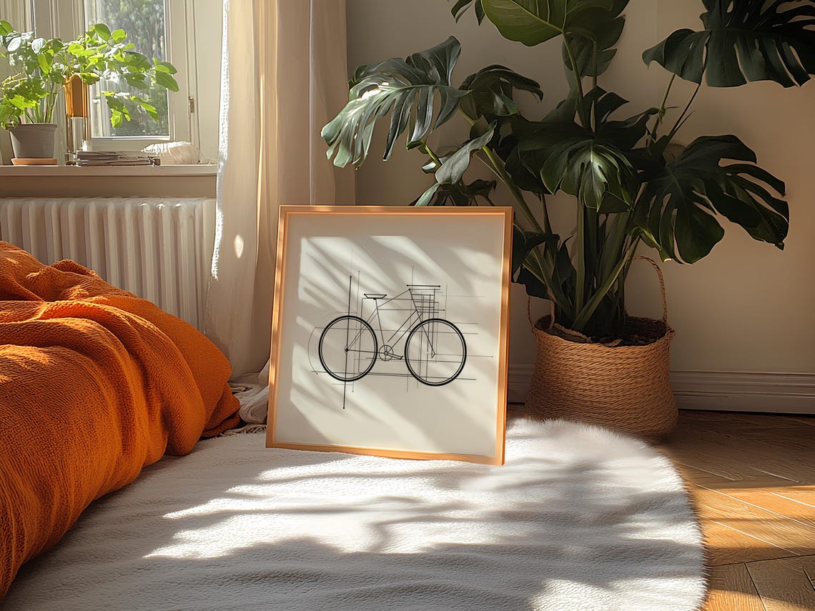 Bicycle Blueprint, Minimalist Line Art Poster - Image 6