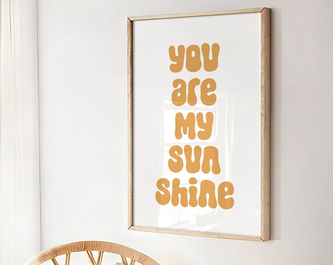 You Are My Sunshine Retro Nursery Wall Art