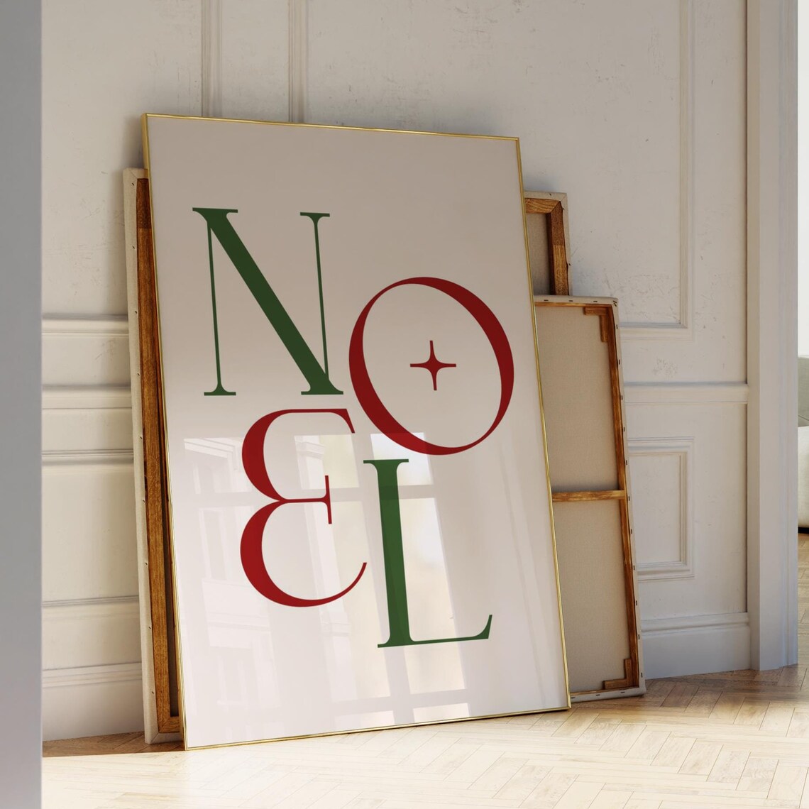 Noel Red Green Oversized Typography Minimalist Christmas Poster - Image 3