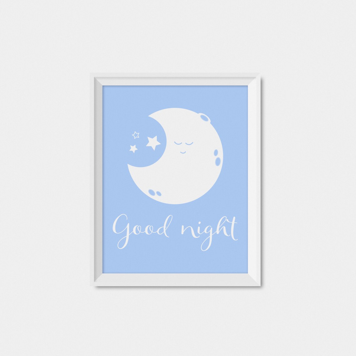 Moon and Stars Nursery Art Print, Baby Wall Decor - Image 3