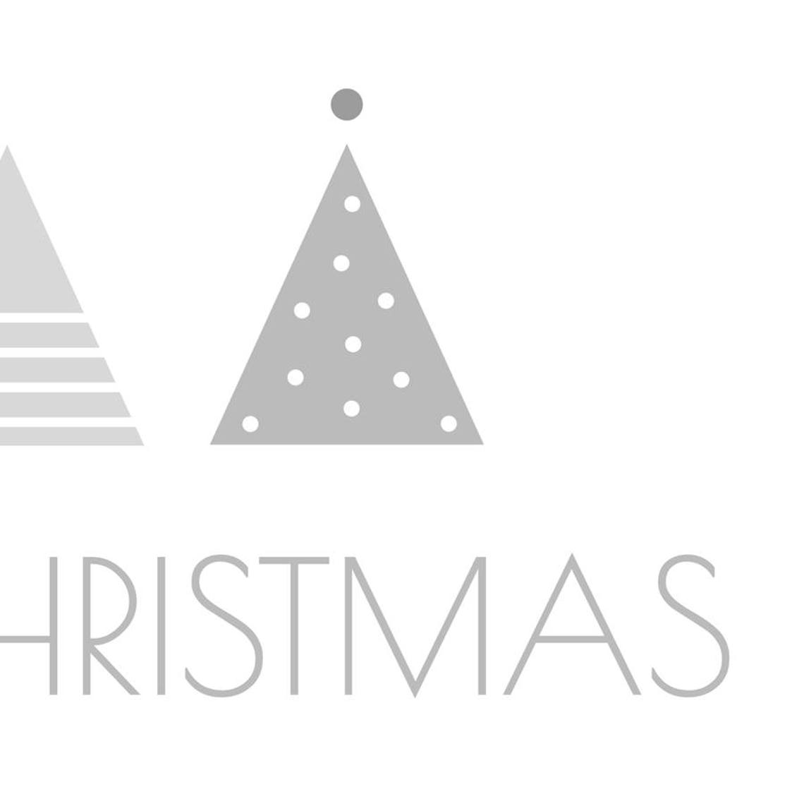 Merry Christmas Minimalist Gray Triangle Trees Holiday Wall Print - Image 3