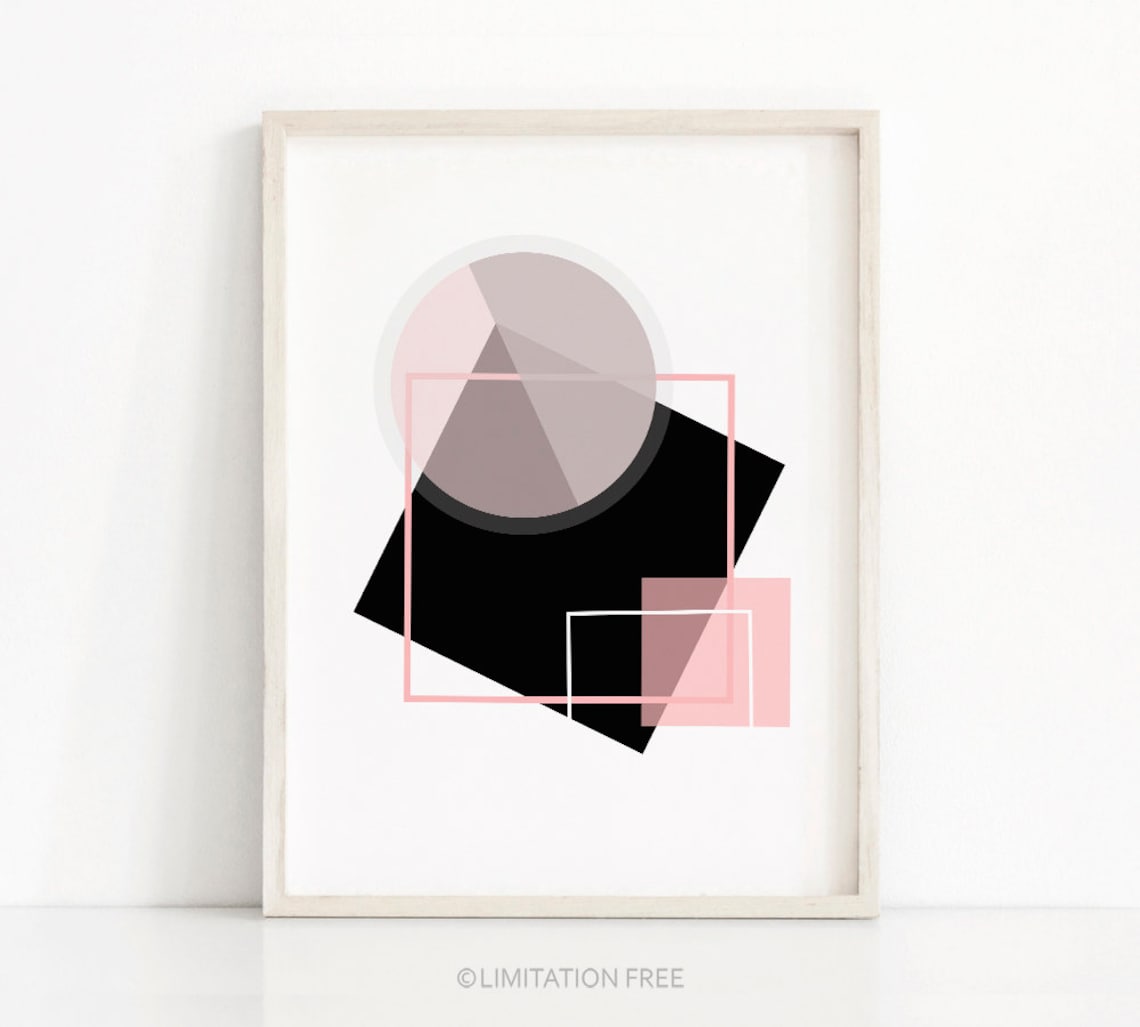 Abstract Geometric Wall Art Print, Modern Decor