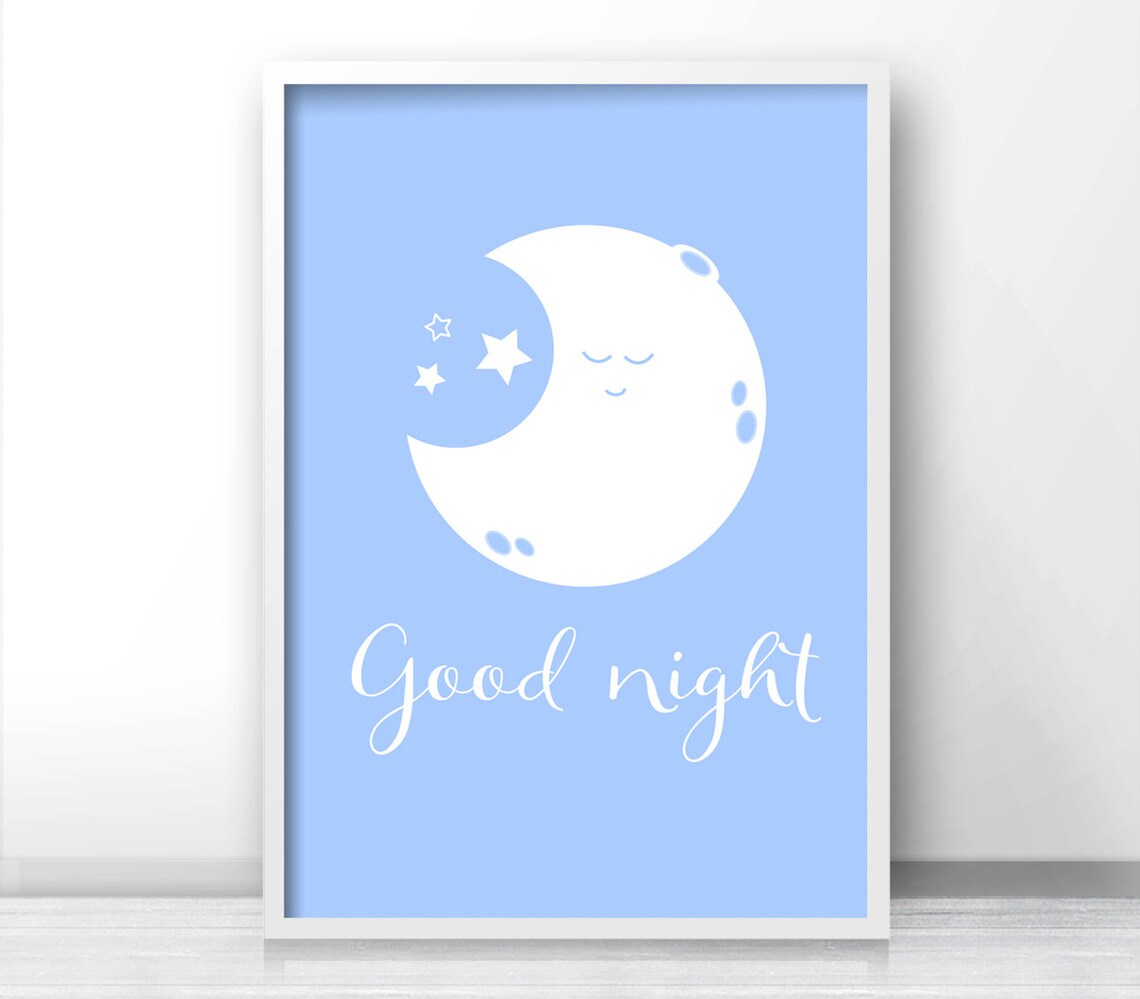 Moon and Stars Nursery Art Print, Baby Wall Decor - Image 4