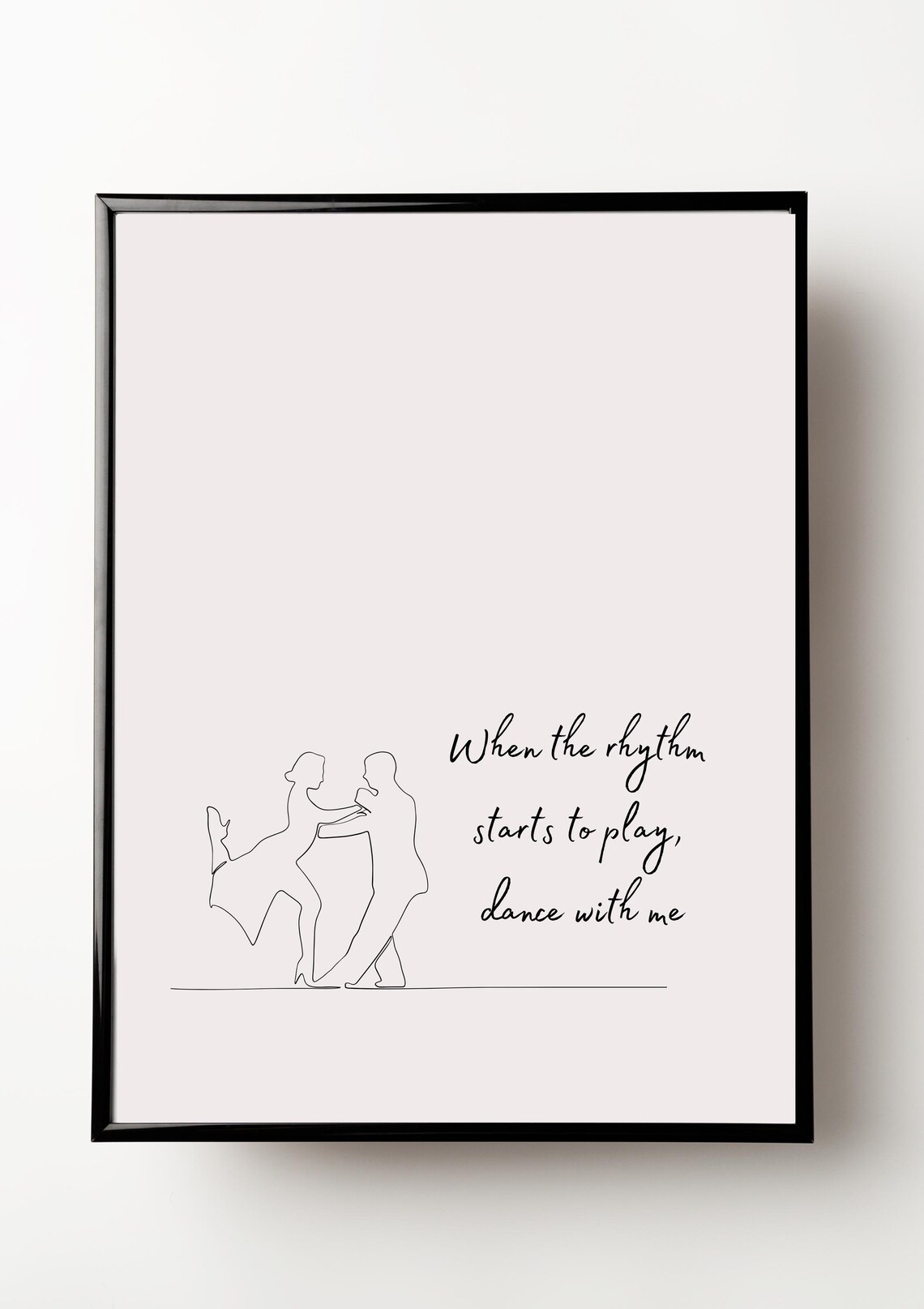 When The Rhythm Starts To Play Dance With Me Couple Line Art Poster - Image 4