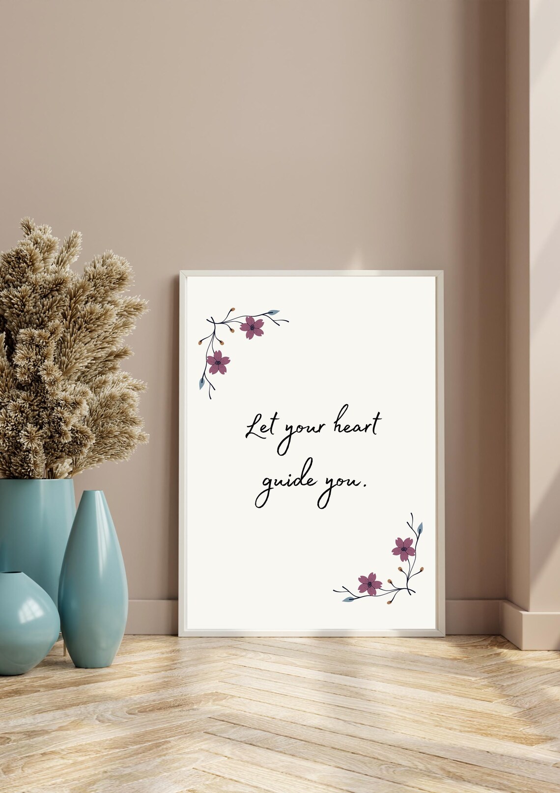 Let Your Heart Guide You - Minimalist Boho Quote Art Print