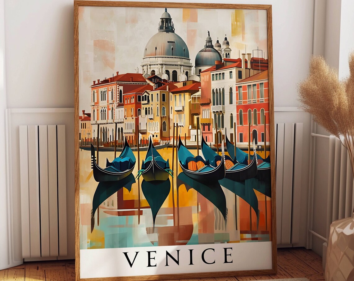 Venice Gondolas Grand Canal Santa Maria della Salute Travel Poster - Image 3
