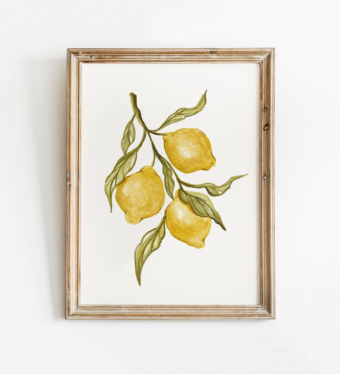 Lemon Branch Watercolor Botanical Kitchen Art Print