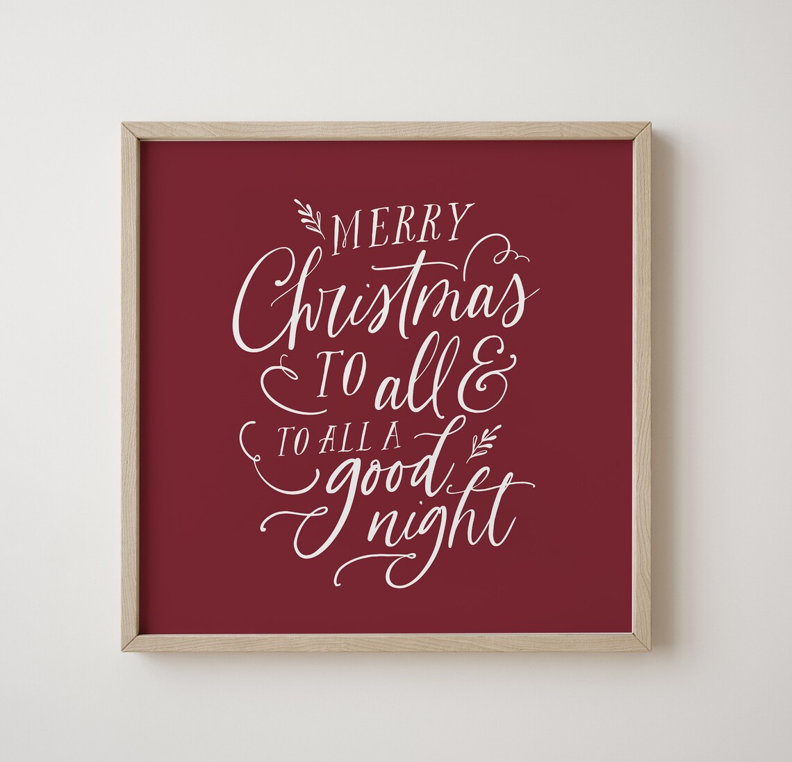 Merry Christmas To All Christmas Calligraphy Art Print - Image 2