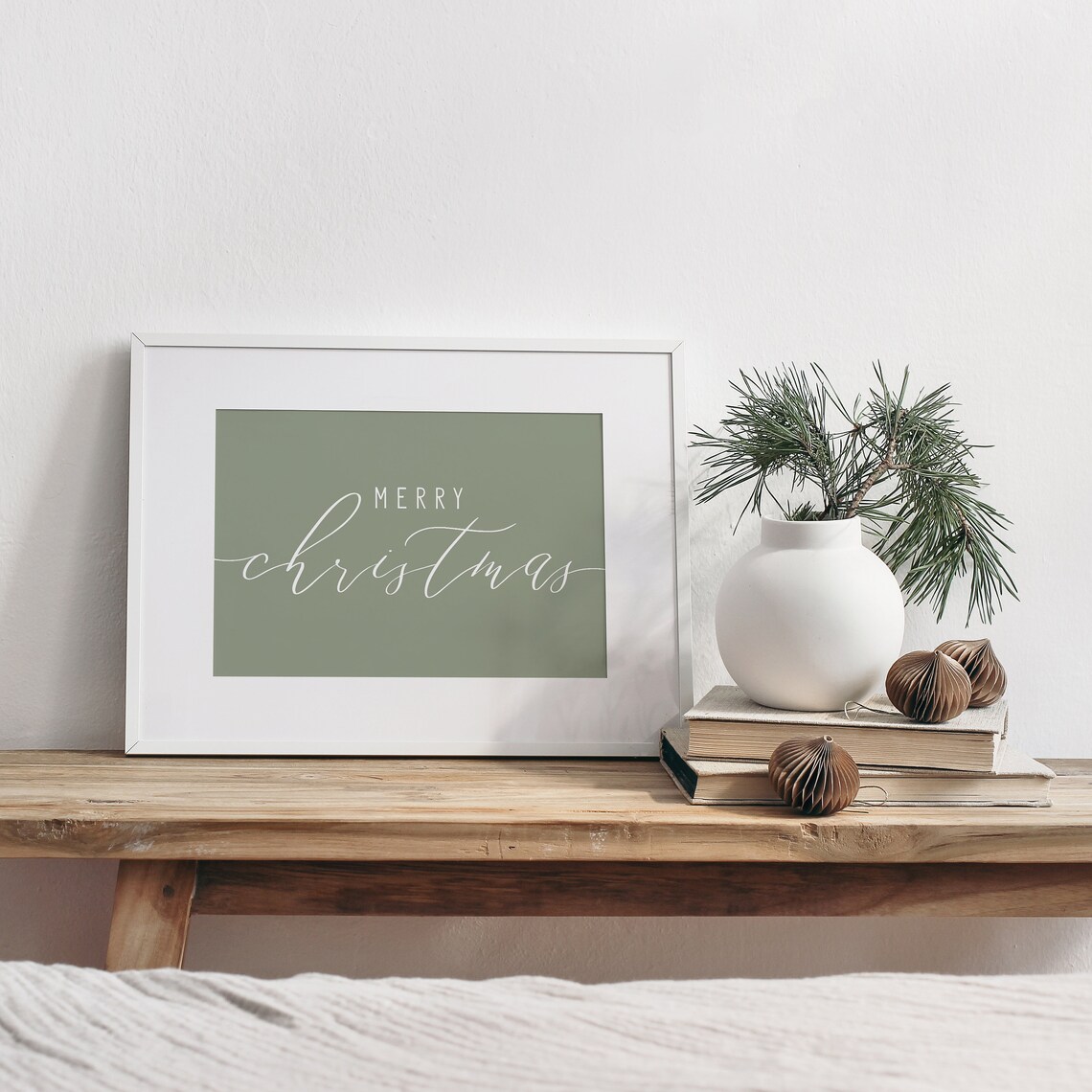 Merry Christmas Holiday Poster, Mantel Decor