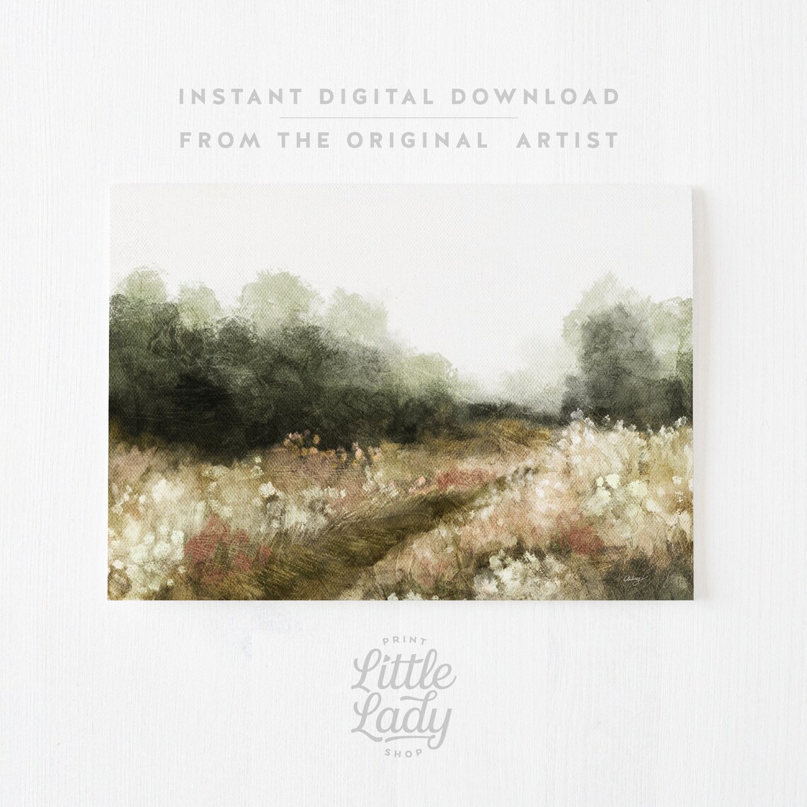 Summer Landscape Art Print, Vintage Farmhouse Decor - Image 4