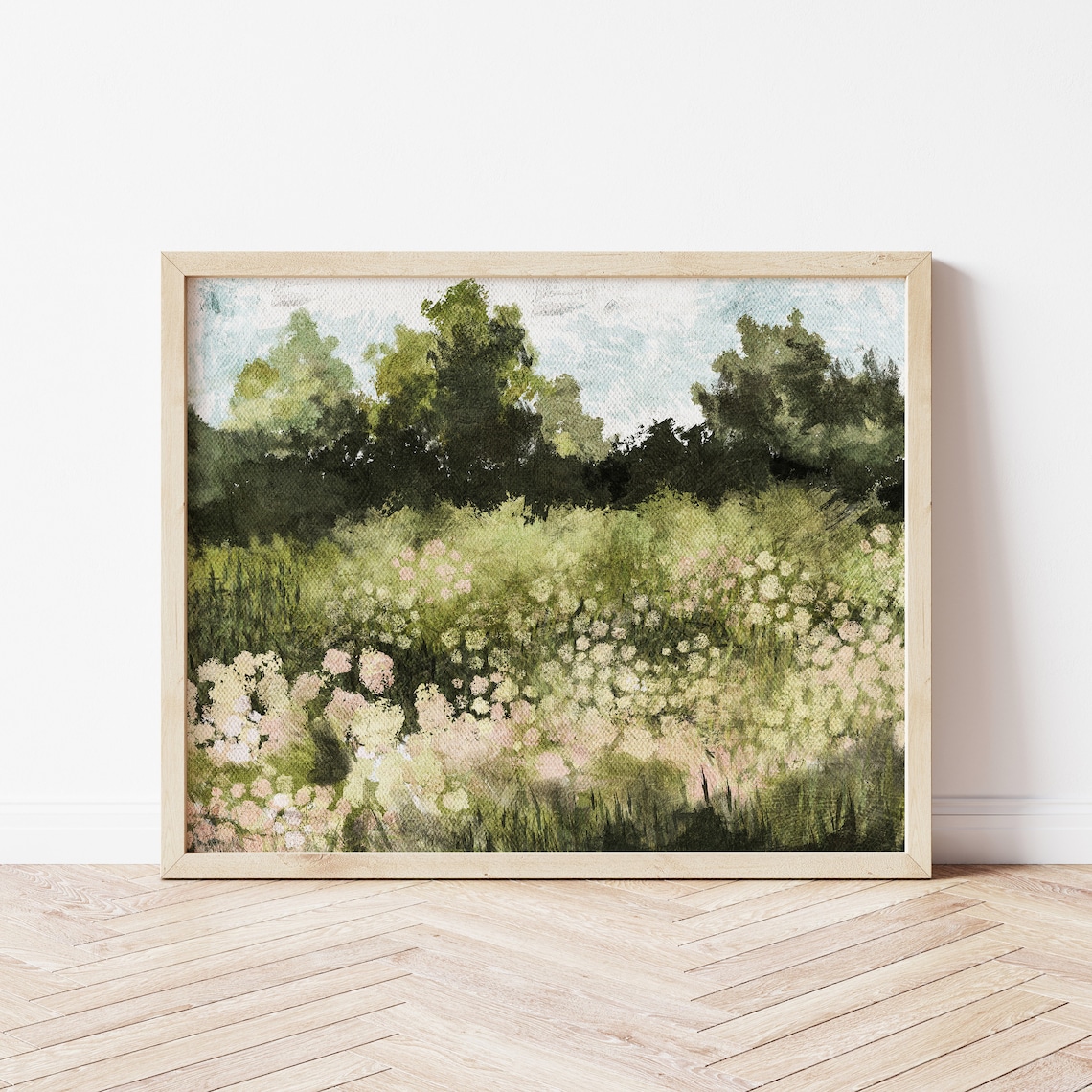 Summer Landscape Vintage Style Meadow Art Print - Image 2
