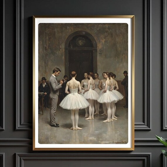 Ballerina Art Print Vintage Ballet Studio Decor 3456x4608 Px Jpg