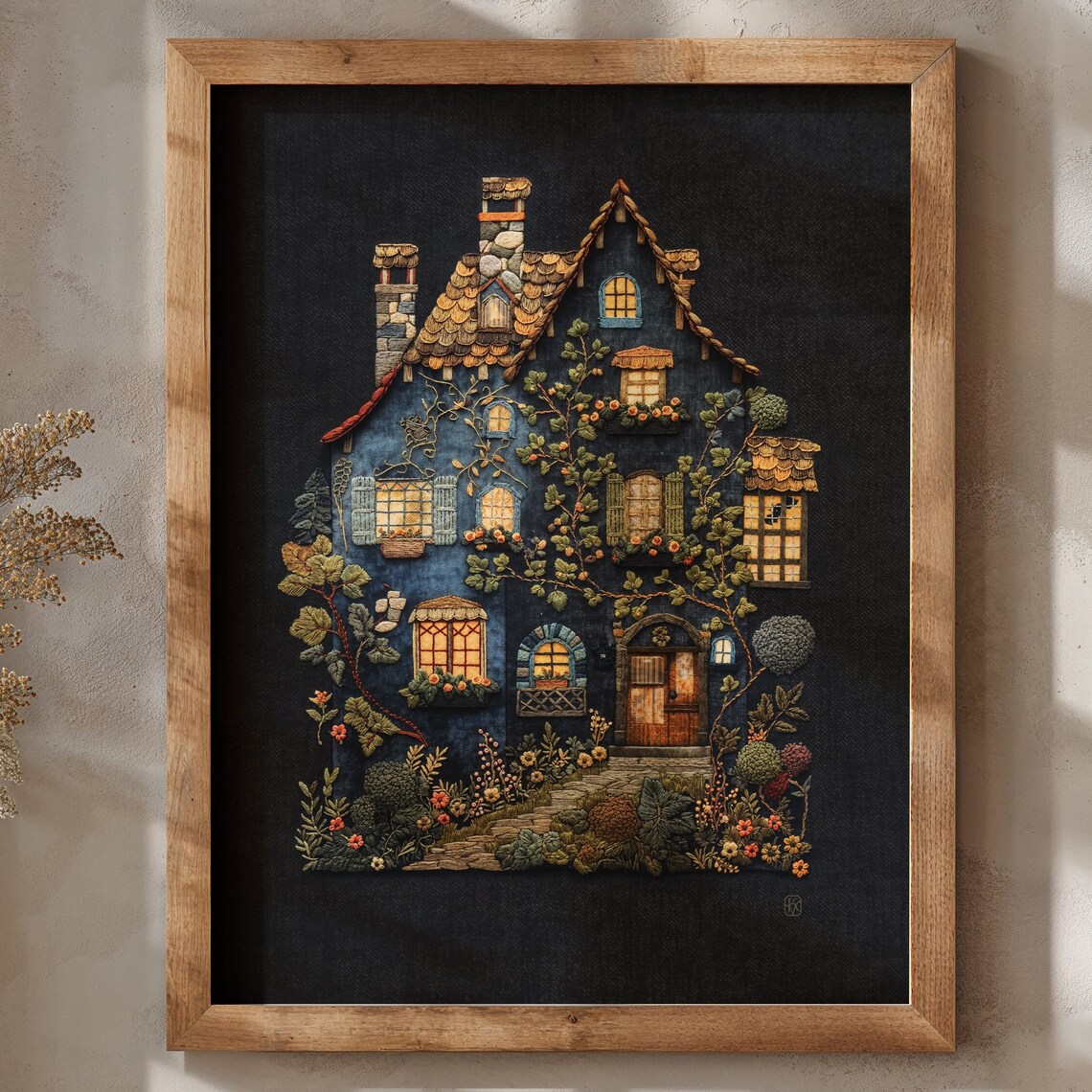 Old Romantic House Art Print, Dark Academia Rustic
