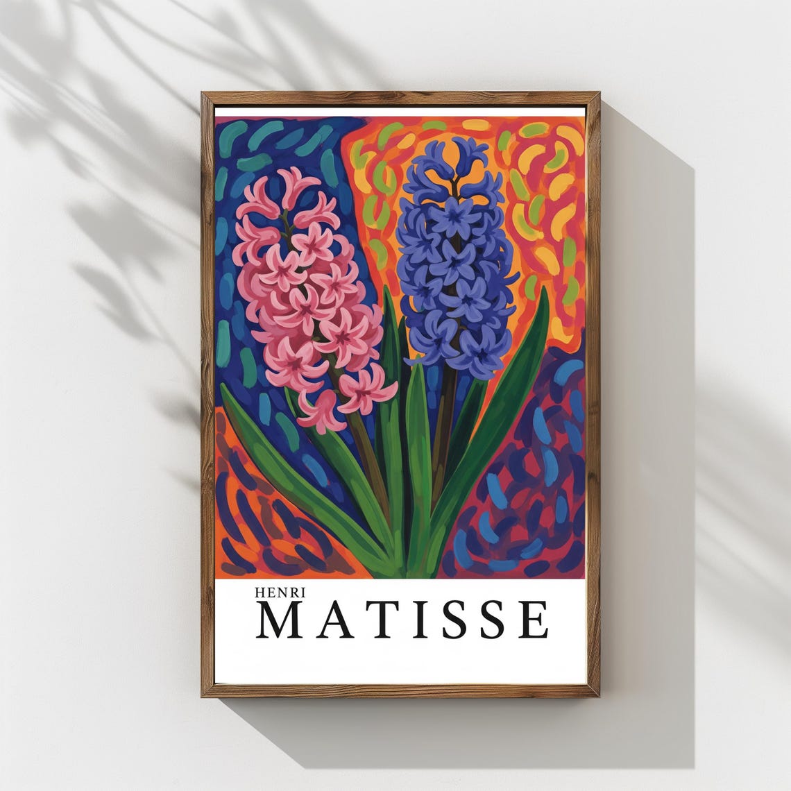 Henri Matisse Style Pink And Blue Hyacinth Floral Art Poster