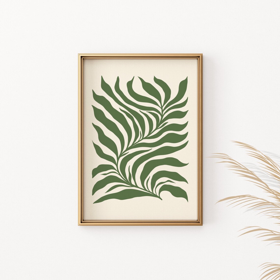 Green Leaf Botanical Artwork Minimalist Foliage Wall Decor Poster - Image 2