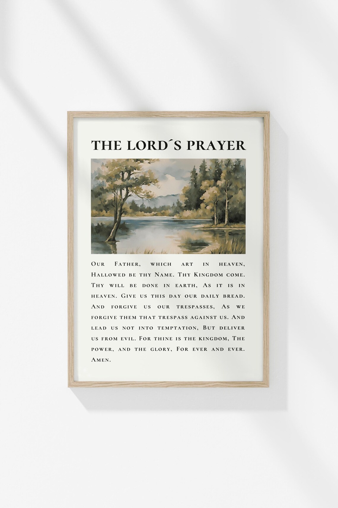 The Lord's Prayer Vintage Christian Poster