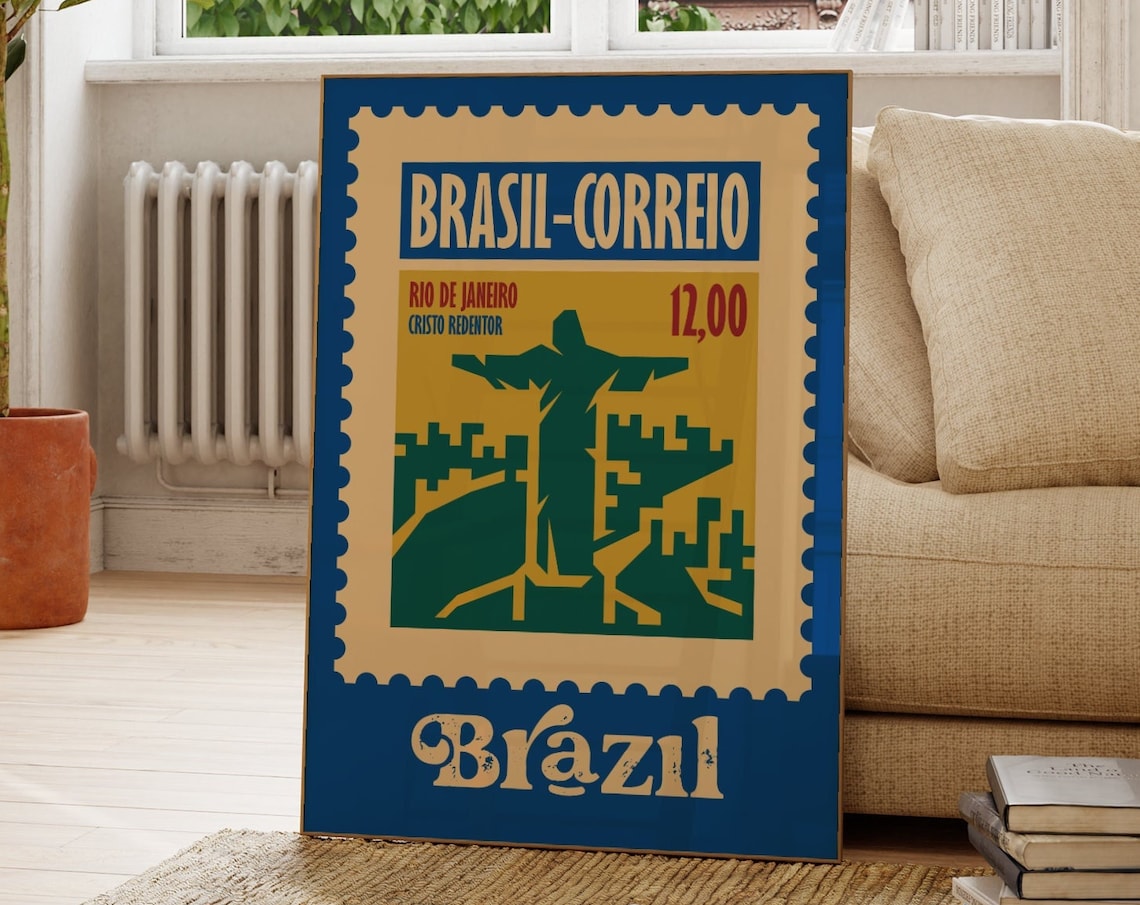 Rio Christ Vintage Travel Poster, Wall Art Print