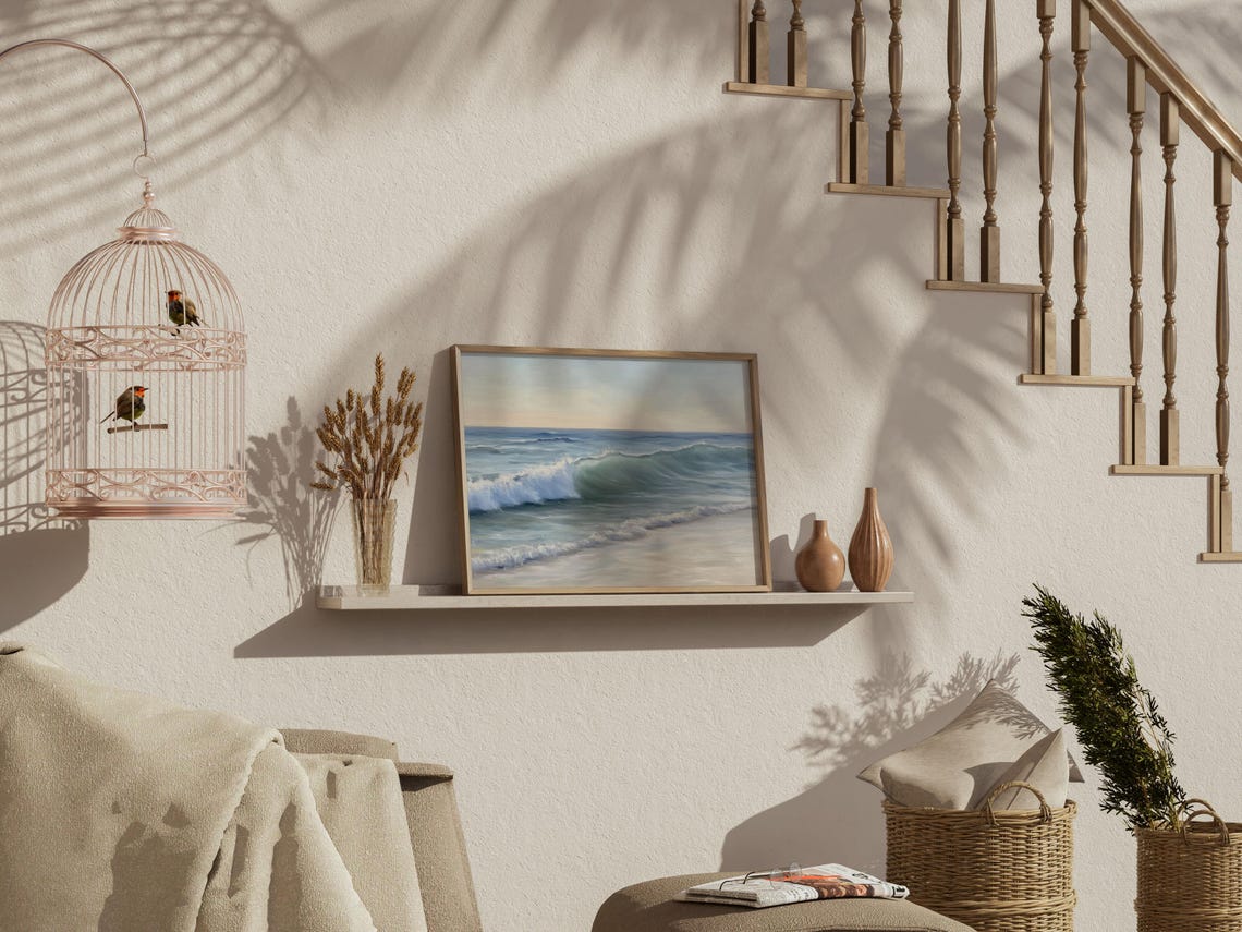 Rolling Ocean Waves at Sunrise Over a Quiet Sandy Beach Poster - Image 4