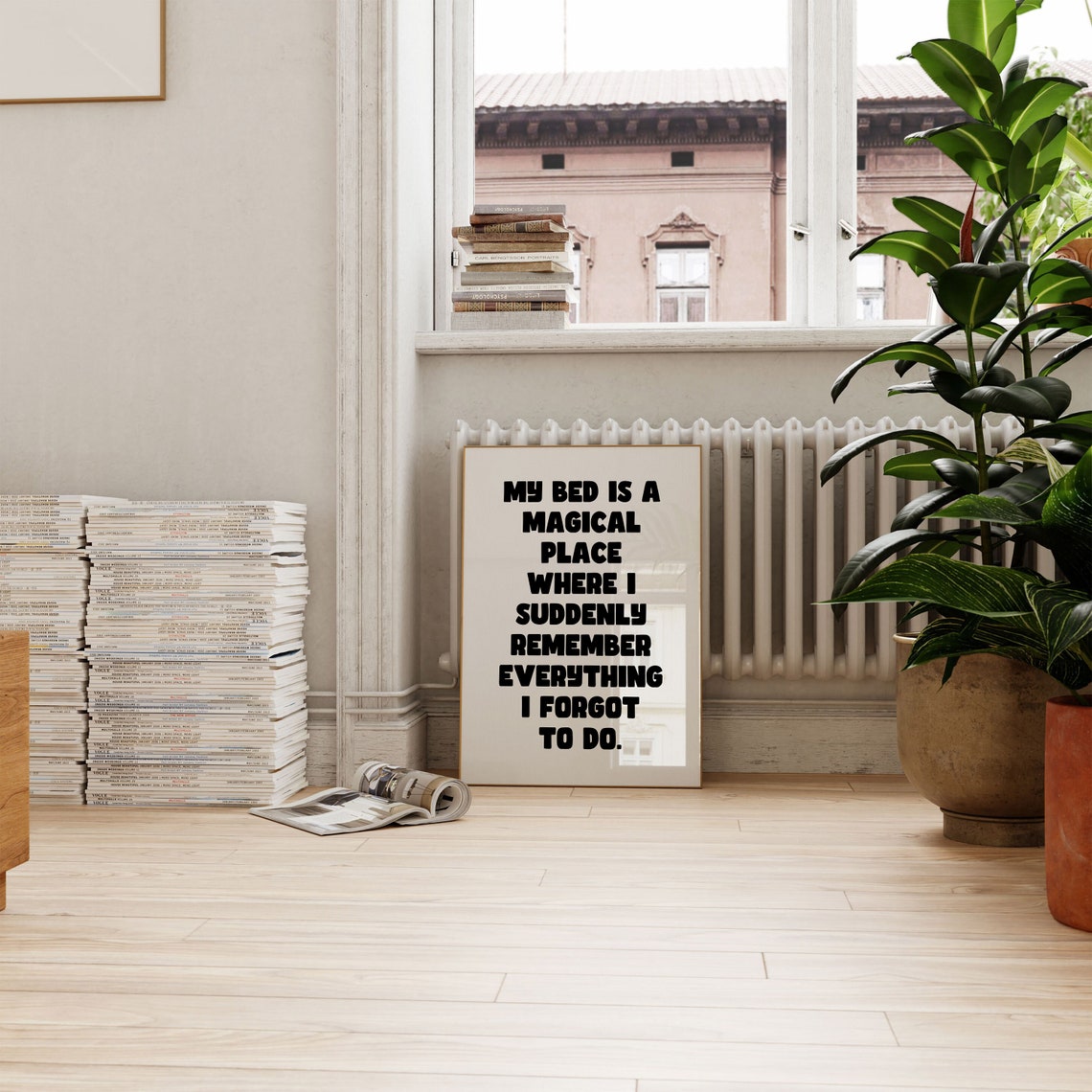 Magical Bed Funny Typography Poster Apartment Decor Sarcastic Quote Wall Art - Image 4
