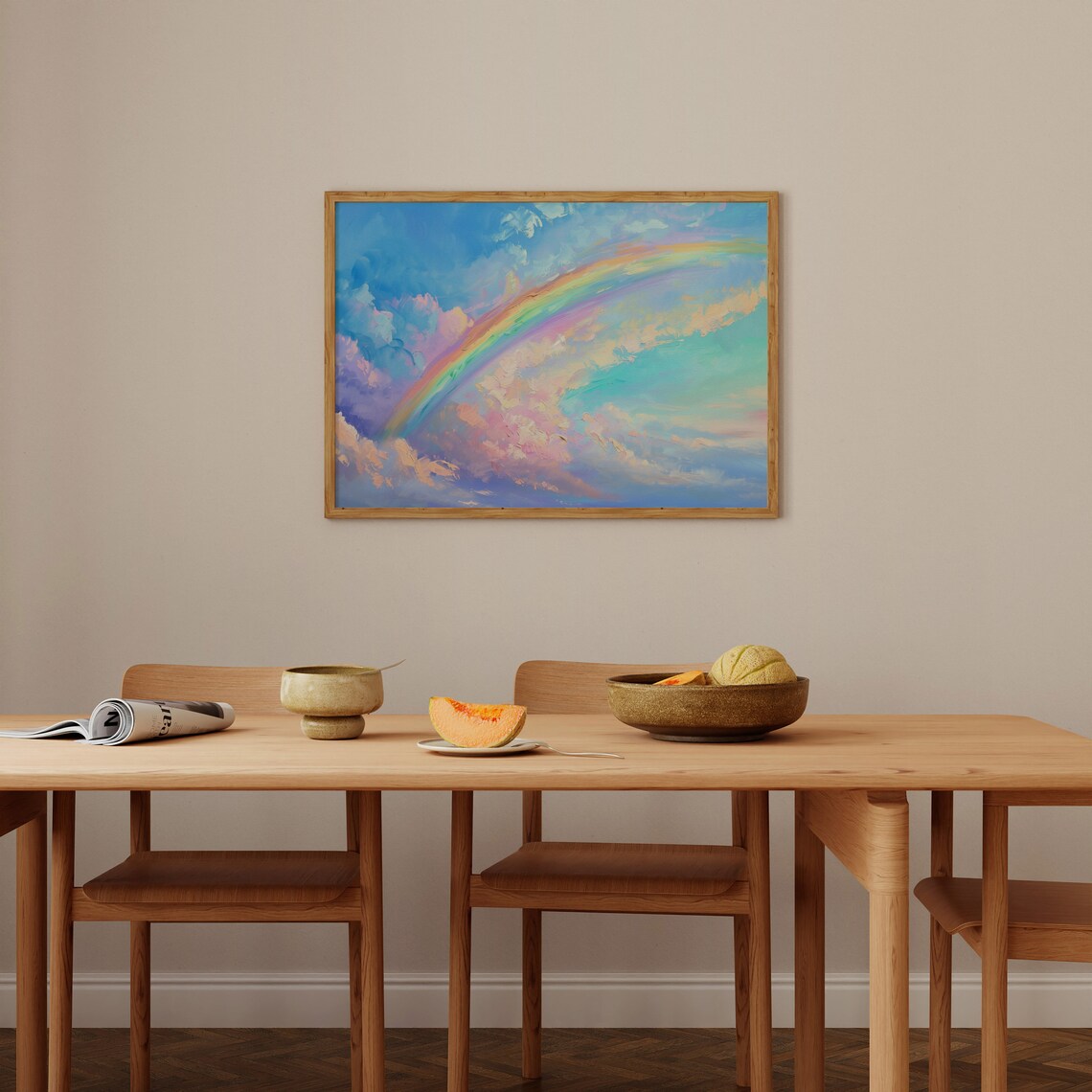 Pastel Rainbow Summer Sky Poster Print - Image 4