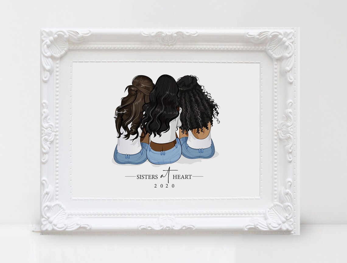 Personalized Best Friend Illustration Art Print, Custom - Image 3