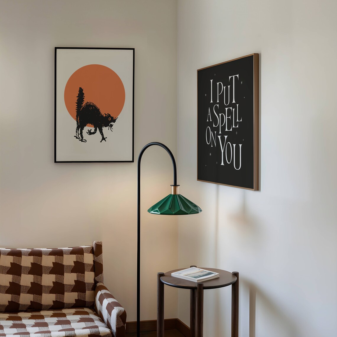 Black Cat Vintage Halloween Art Print, Dark Decor - Image 2