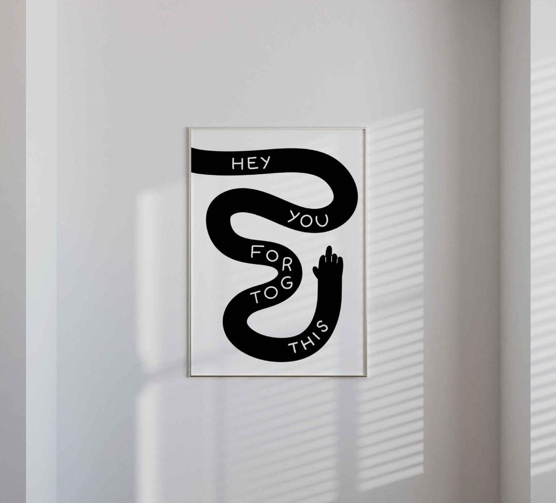 Hey You Forgot This Funny Middle Finger Humor Wall Art Print Poster - Image 2