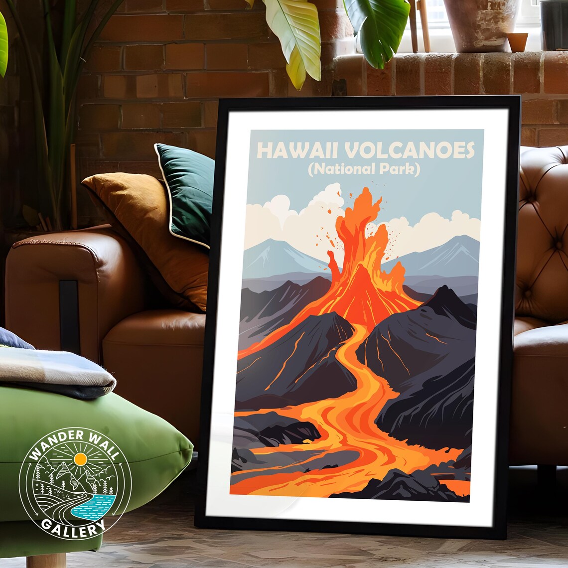 Hawaii Volcanoes National Park Erupting Lava Flow Vintage Travel Poster - Image 6