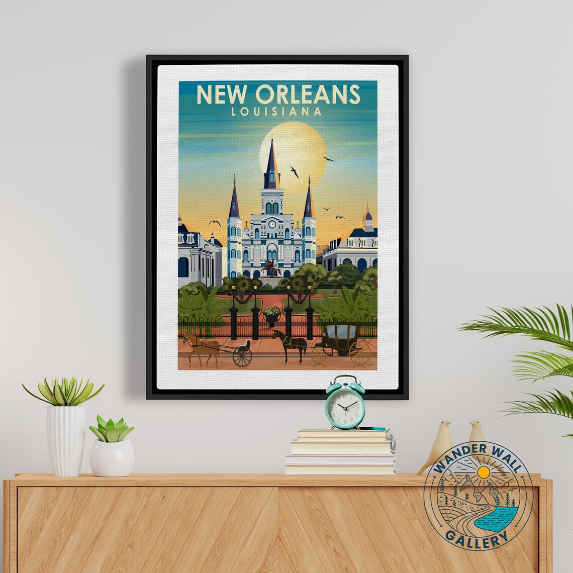 New Orleans Louisiana Cathedral Horse Carriage Sunset Travel Poster - Image 5