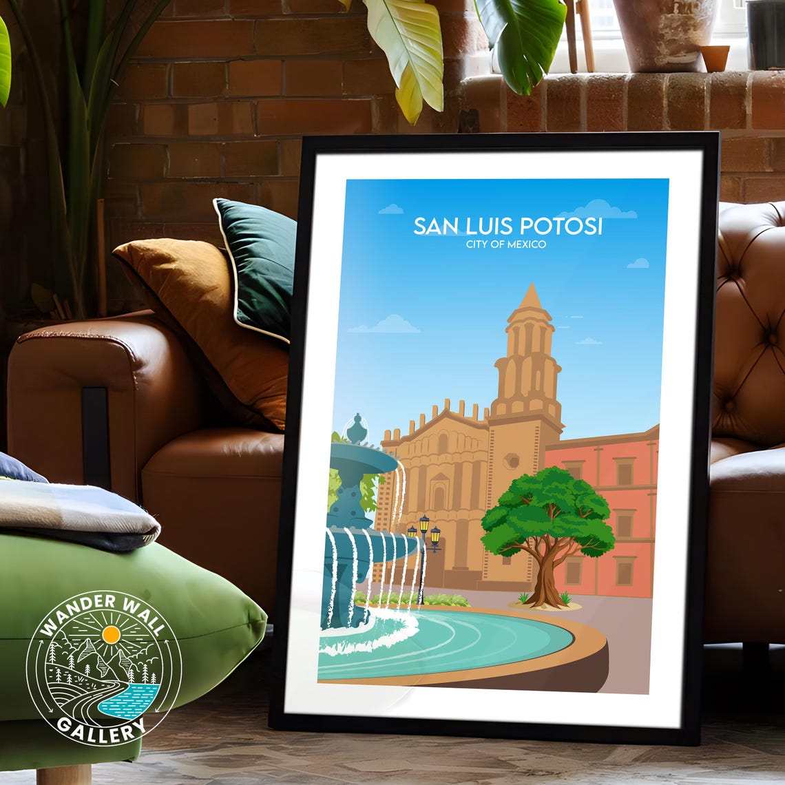 San Luis Potosi Mexico Travel Poster Cathedral Prints City Wall Decor Mexican Retro Personalized Home Gift - Image 6