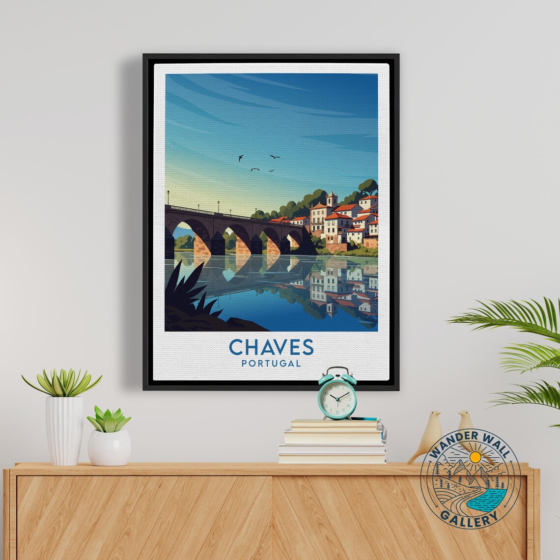 Chaves Portugal Historic Roman Bridge Town Retro Travel Poster - Image 5
