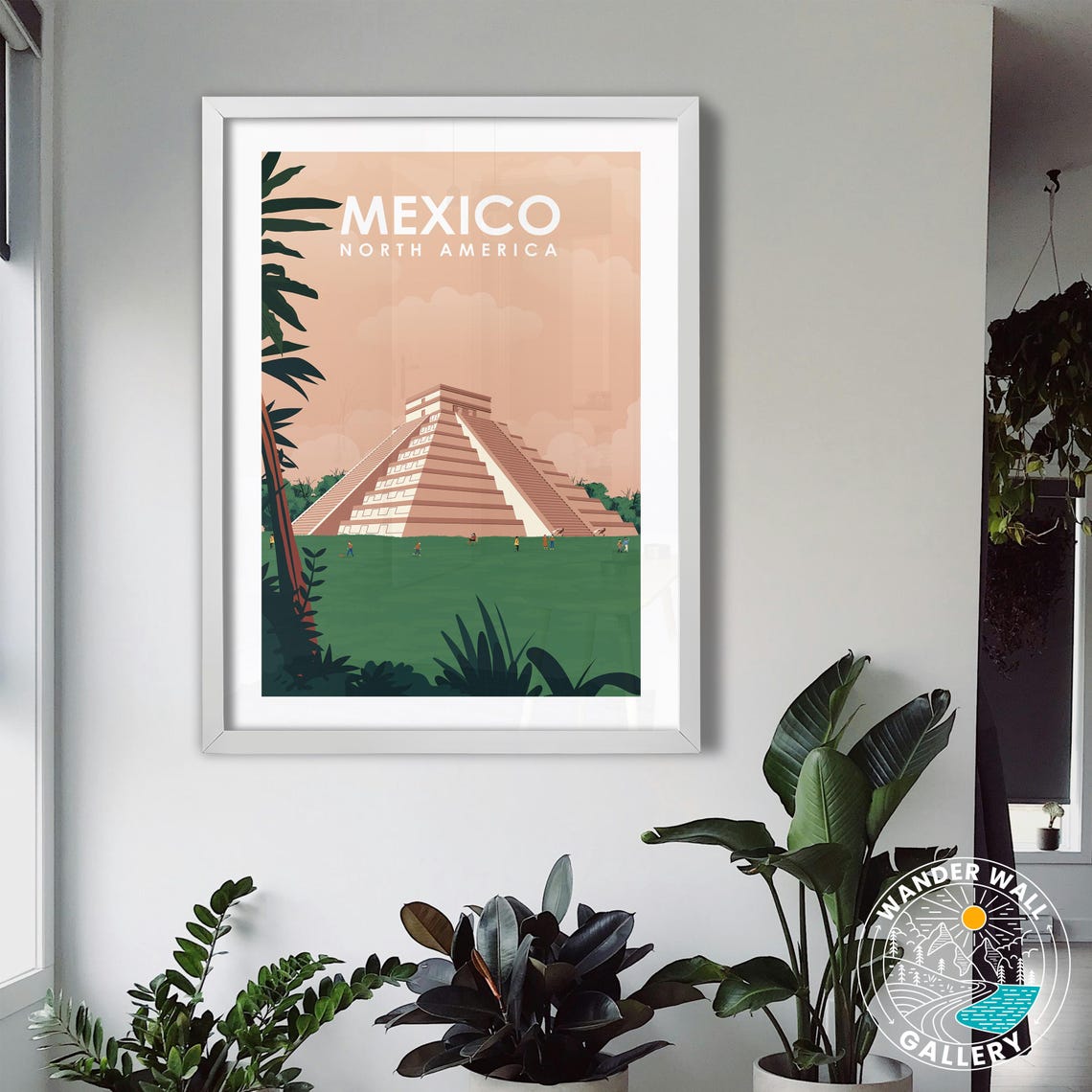 Chichen Itza Pyramid Travel Poster Mexico Historical Mexican Artwork Mayan Ruins Print Personalized Gift For Home Decor - Image 3