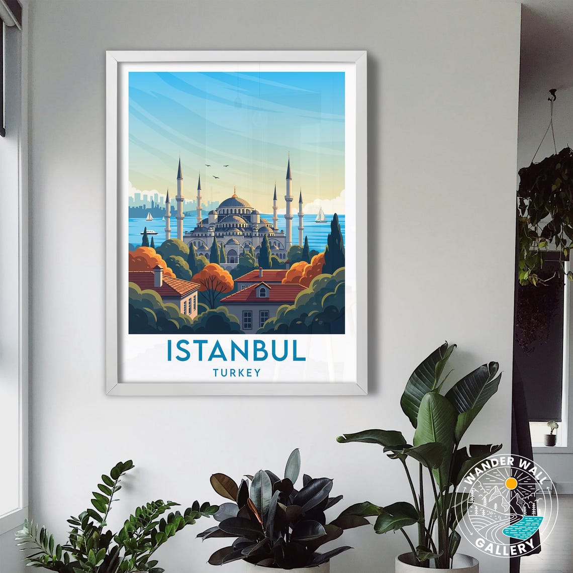 Istanbul Turkey Sultan Ahmed Blue Mosque Bosphorus View Travel Poster - Image 3