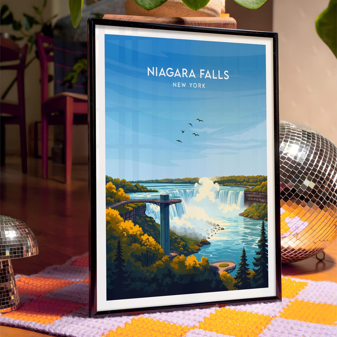 Niagara Falls New York Horseshoe Falls Observation Tower Autumn Poster - Image 4