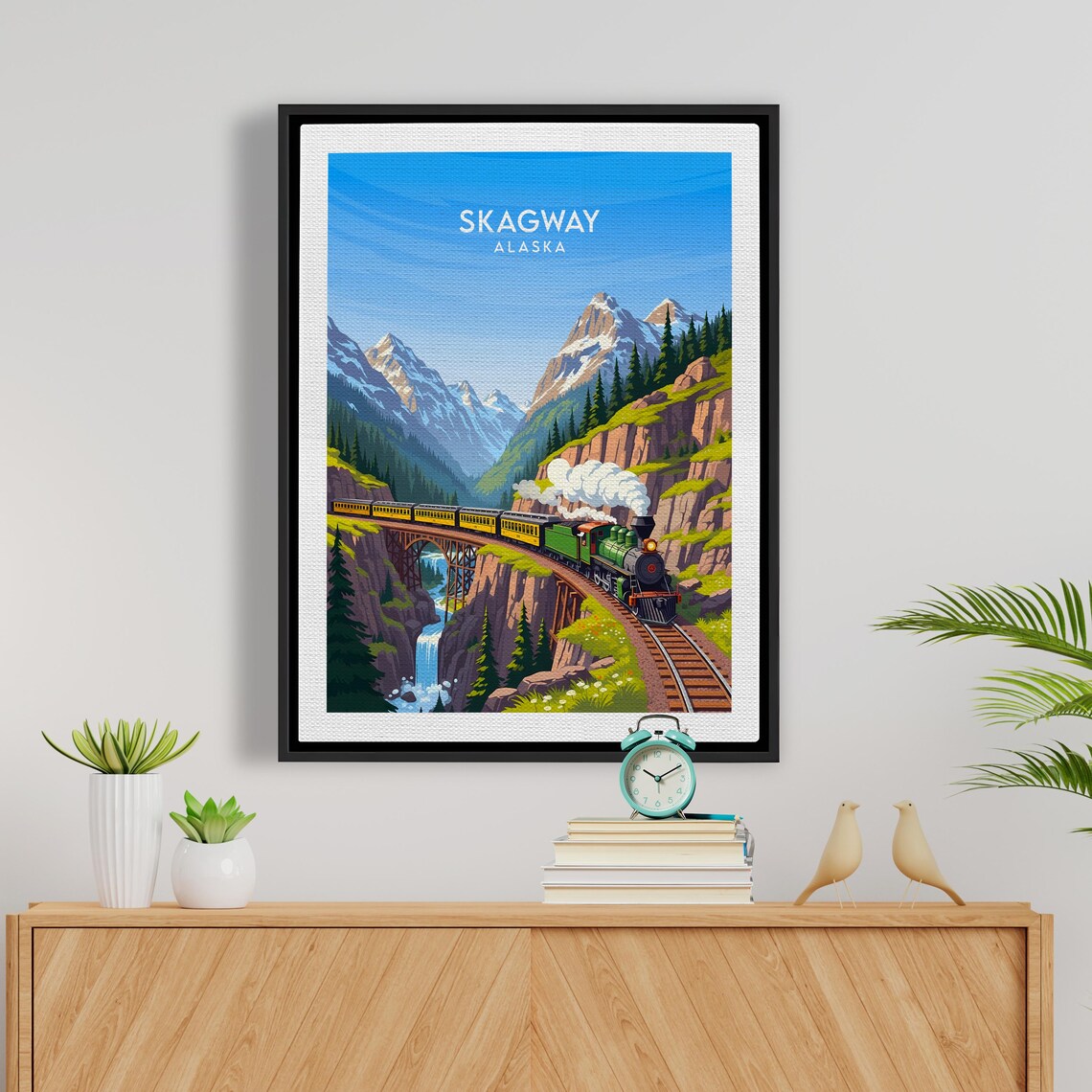 Skagway Alaska Vintage Steam Locomotive Mountain Gorge Railroad Poster - Image 5