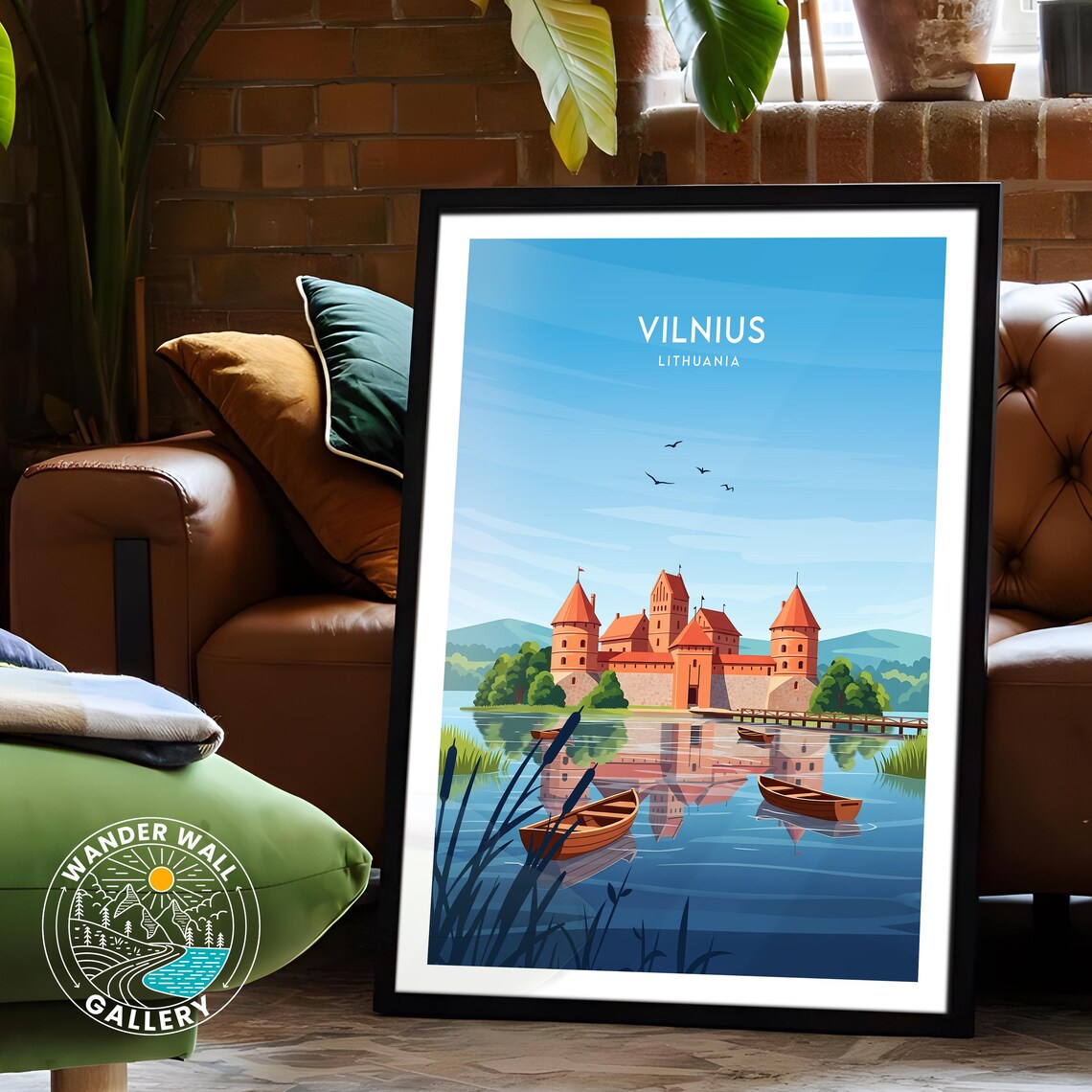 Vilnius Lithuania Trakai Island Castle Lake Vintage Travel Poster - Image 6