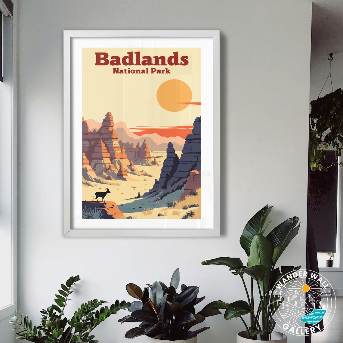 Badlands National Park Desert Buttes Bighorn Sheep Vintage Poster - Image 3